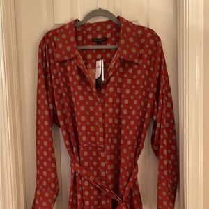 Banana Republic- Silky Midi Shirtdress- XL-